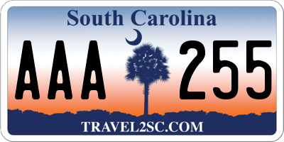 SC license plate AAA255