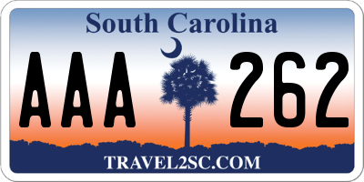 SC license plate AAA262