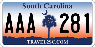 SC license plate AAA281