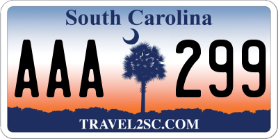 SC license plate AAA299