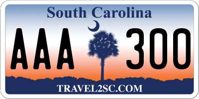 SC license plate AAA300