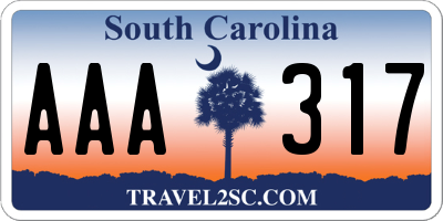 SC license plate AAA317