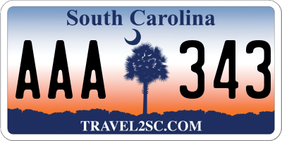 SC license plate AAA343