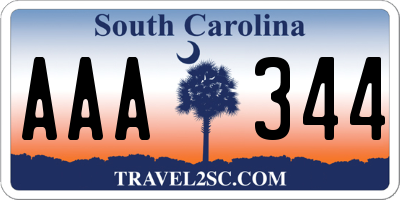 SC license plate AAA344