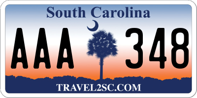SC license plate AAA348