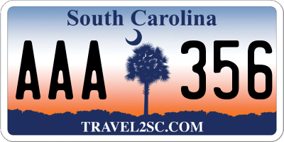 SC license plate AAA356