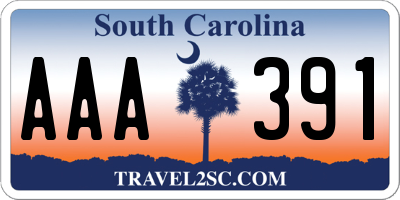 SC license plate AAA391