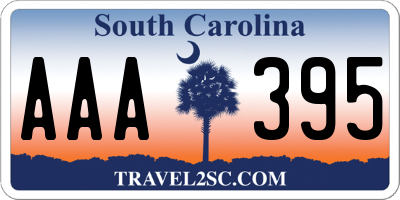 SC license plate AAA395