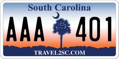 SC license plate AAA401