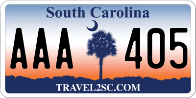 SC license plate AAA405
