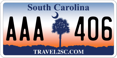 SC license plate AAA406