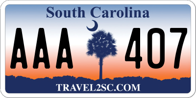 SC license plate AAA407