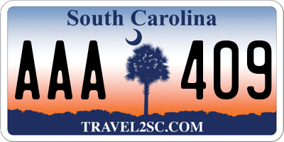 SC license plate AAA409