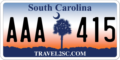 SC license plate AAA415