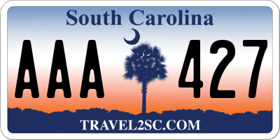 SC license plate AAA427