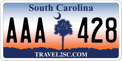 SC license plate AAA428
