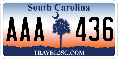 SC license plate AAA436