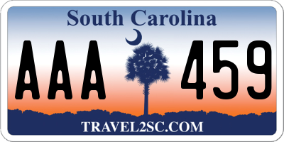 SC license plate AAA459