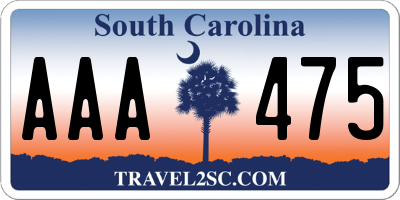 SC license plate AAA475