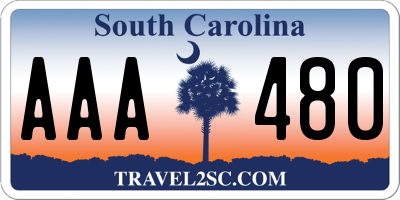 SC license plate AAA480