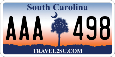 SC license plate AAA498
