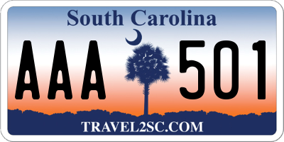 SC license plate AAA501