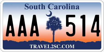 SC license plate AAA514