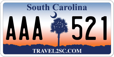 SC license plate AAA521
