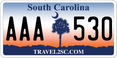 SC license plate AAA530