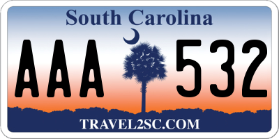 SC license plate AAA532