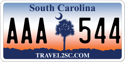 SC license plate AAA544