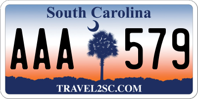 SC license plate AAA579