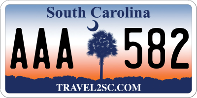 SC license plate AAA582