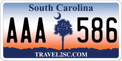 SC license plate AAA586