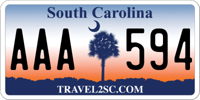 SC license plate AAA594