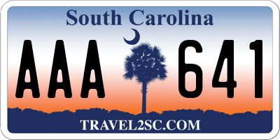 SC license plate AAA641