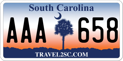 SC license plate AAA658