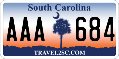 SC license plate AAA684