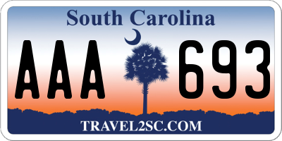SC license plate AAA693