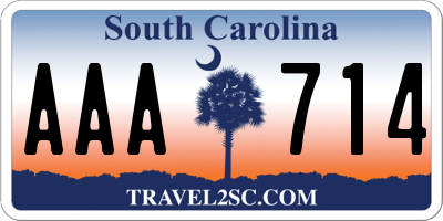 SC license plate AAA714