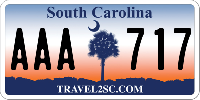 SC license plate AAA717