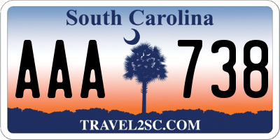 SC license plate AAA738