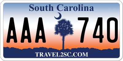 SC license plate AAA740
