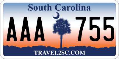 SC license plate AAA755