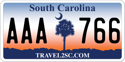 SC license plate AAA766