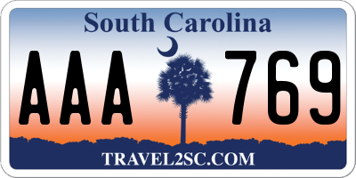 SC license plate AAA769