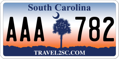 SC license plate AAA782
