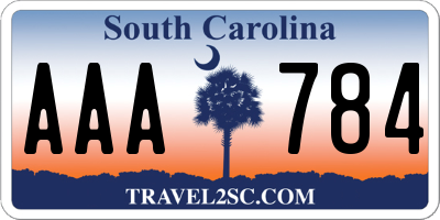 SC license plate AAA784