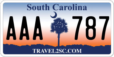 SC license plate AAA787