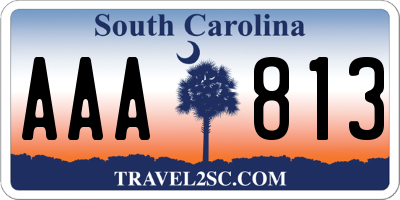 SC license plate AAA813